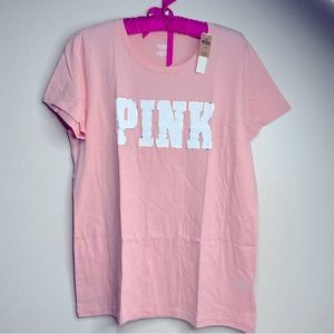 Victoria Secret Pink Top, Short Sleeve with Scoop Neckline.  Size L